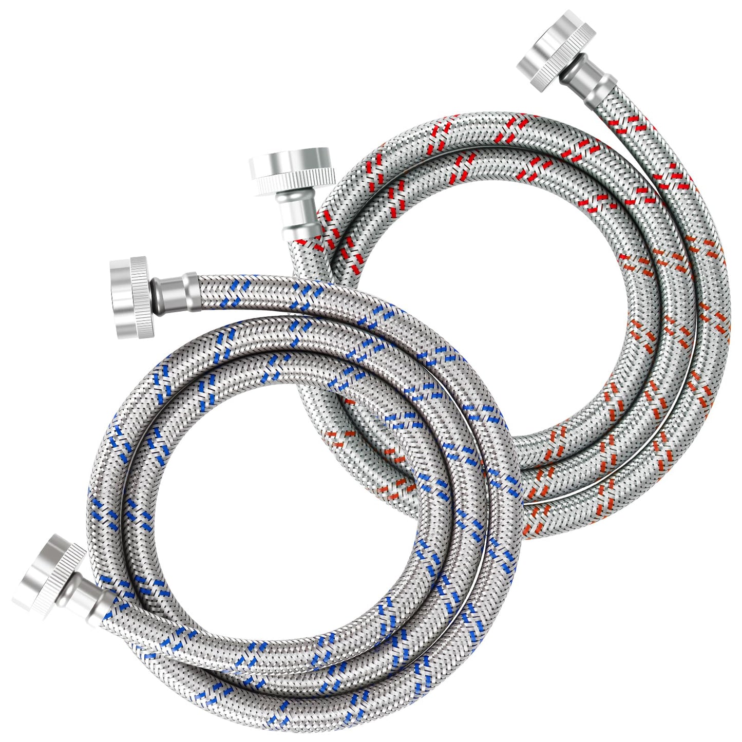 Gecyfit Premium Stainless Steel Washing Machine Hoses in Blue and Red DEMO