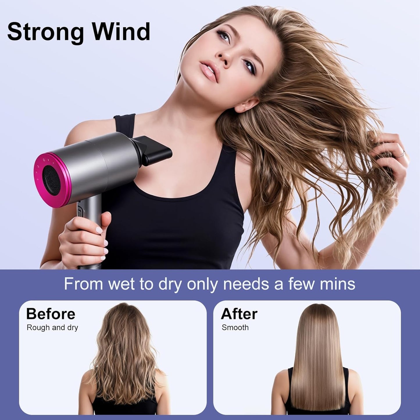 ManKami Professional 1800W Salon Hair Dryer with Negative Ions for Fast DEMO