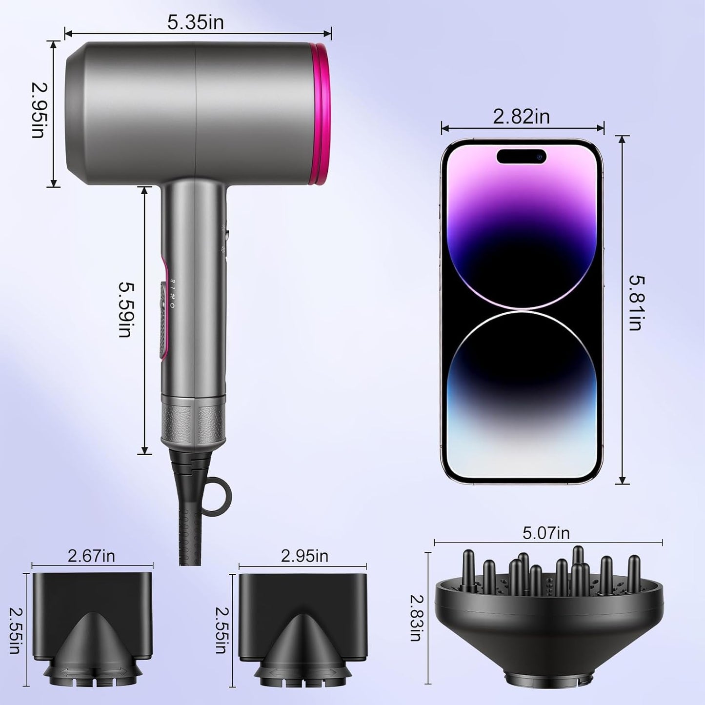 ManKami Professional 1800W Salon Hair Dryer with Negative Ions for Fast DEMO