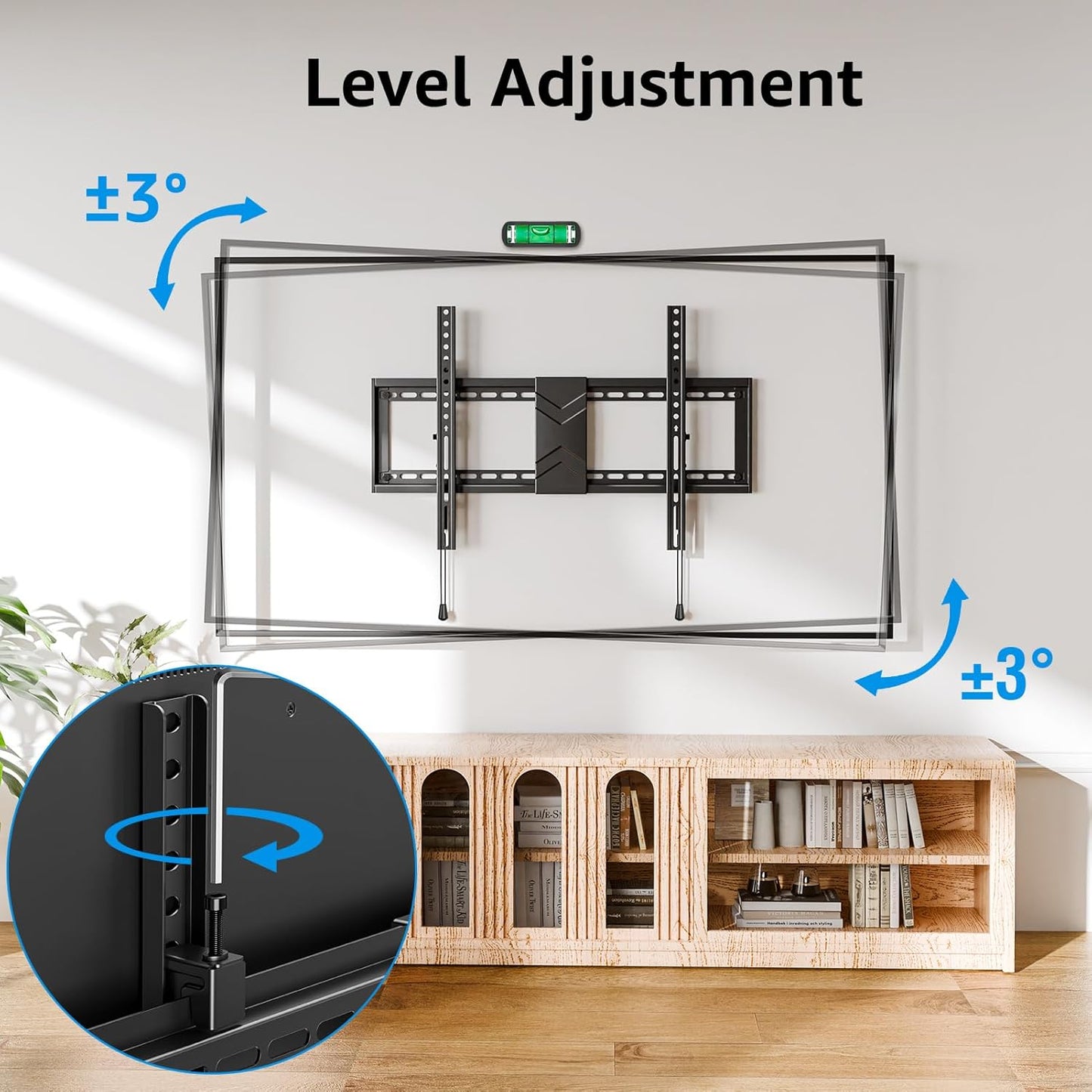 MOUNTUP TV Wall Mount Tilting for 37-84 Inch TVs with Level Adjust Black DEMO