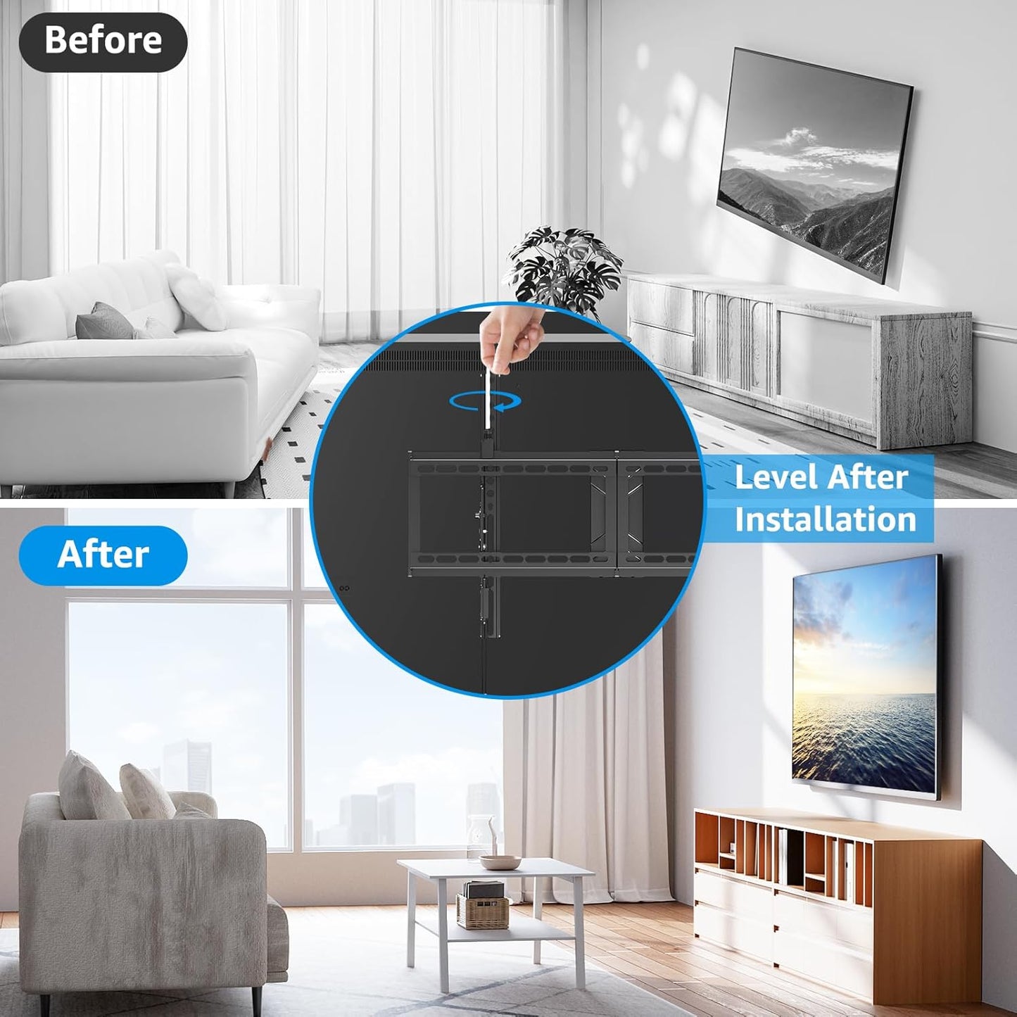 MOUNTUP TV Wall Mount Tilting for 37-84 Inch TVs with Level Adjust Black DEMO