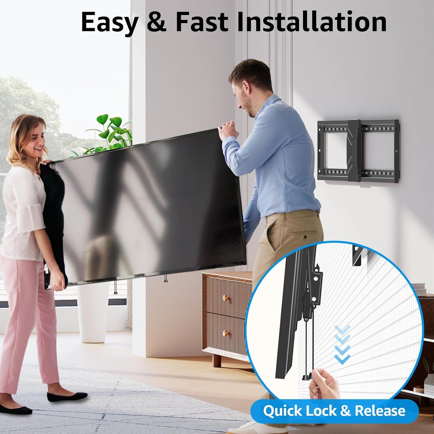 MOUNTUP TV Wall Mount Tilting for 37-84 Inch TVs with Level Adjust Black DEMO
