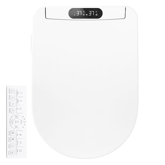 MINYII Heated Smart Toilet Seat with Wireless Remote Control, White, DEMO