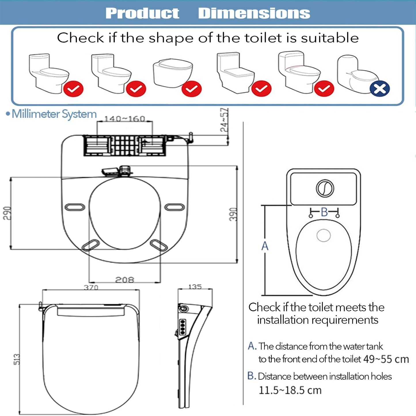MINYII Heated Smart Toilet Seat with Wireless Remote Control, White, DEMO