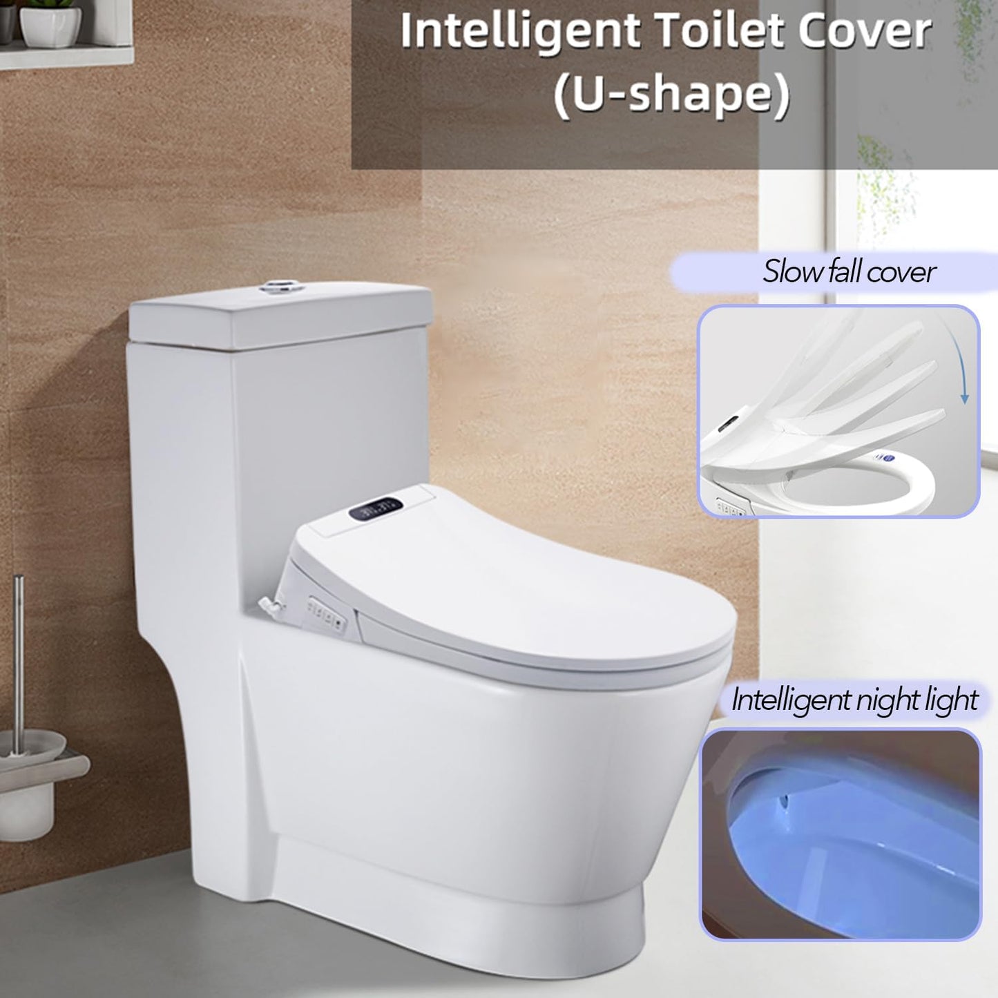 MINYII Heated Smart Toilet Seat with Wireless Remote Control, White, DEMO