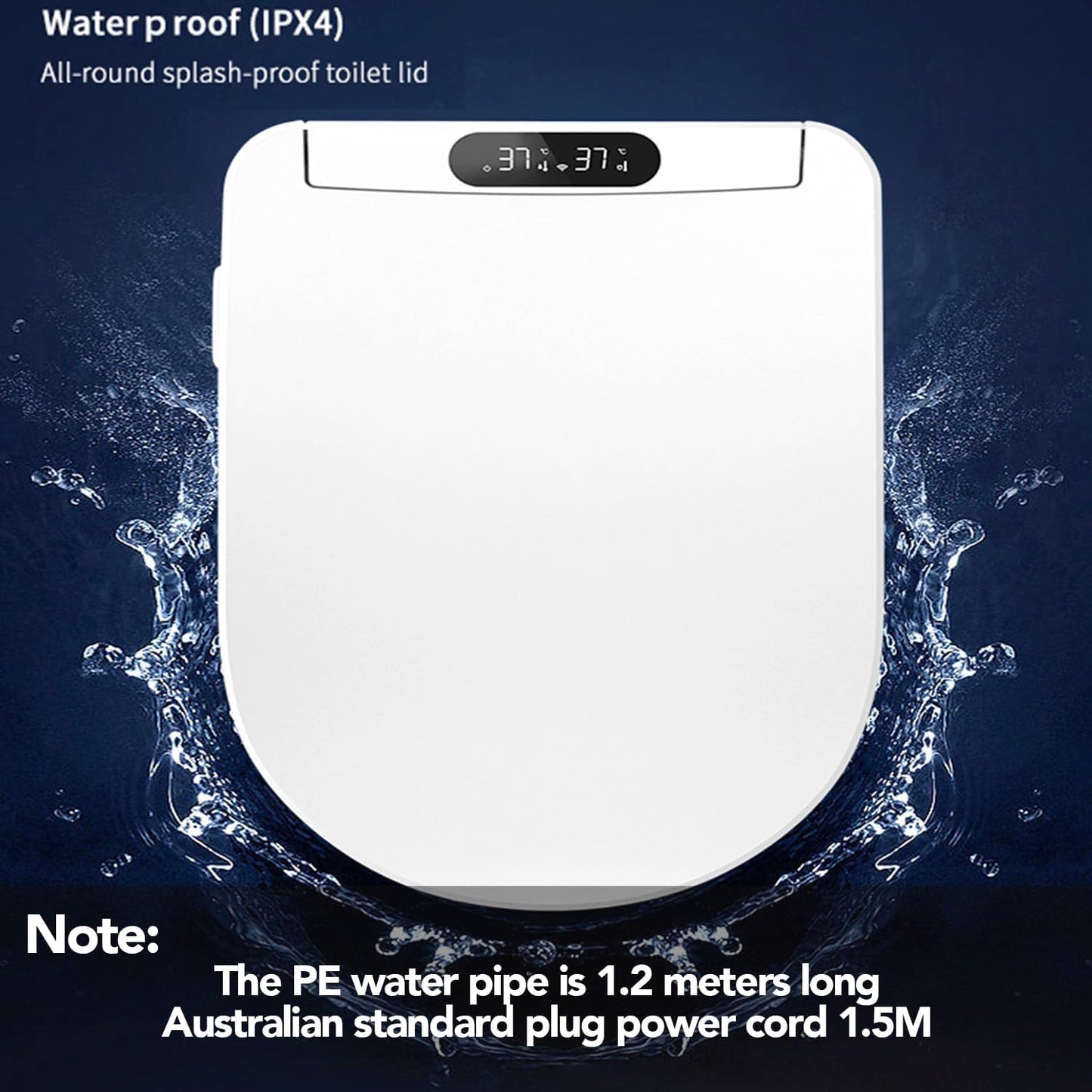 MINYII Heated Smart Toilet Seat with Wireless Remote Control, White, DEMO
