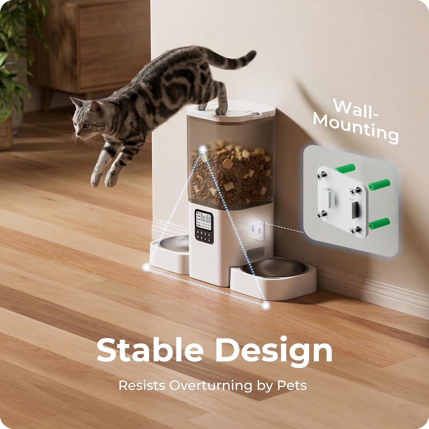 Frienhund Automatic Pet Feeder, 7L Dual Slow Feed, White, Programmable DEMO