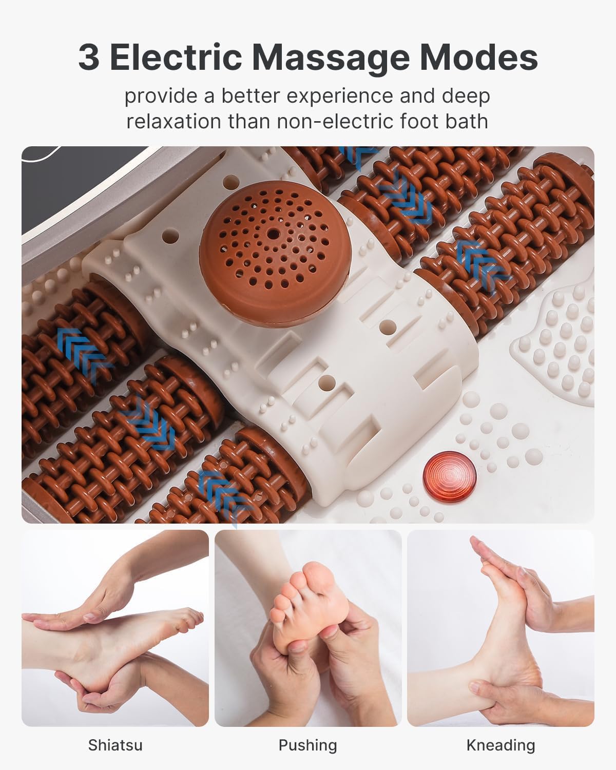 RENPHO Electric Foot Spa Massager with Heat, Massage Jets, Brown - DEMO