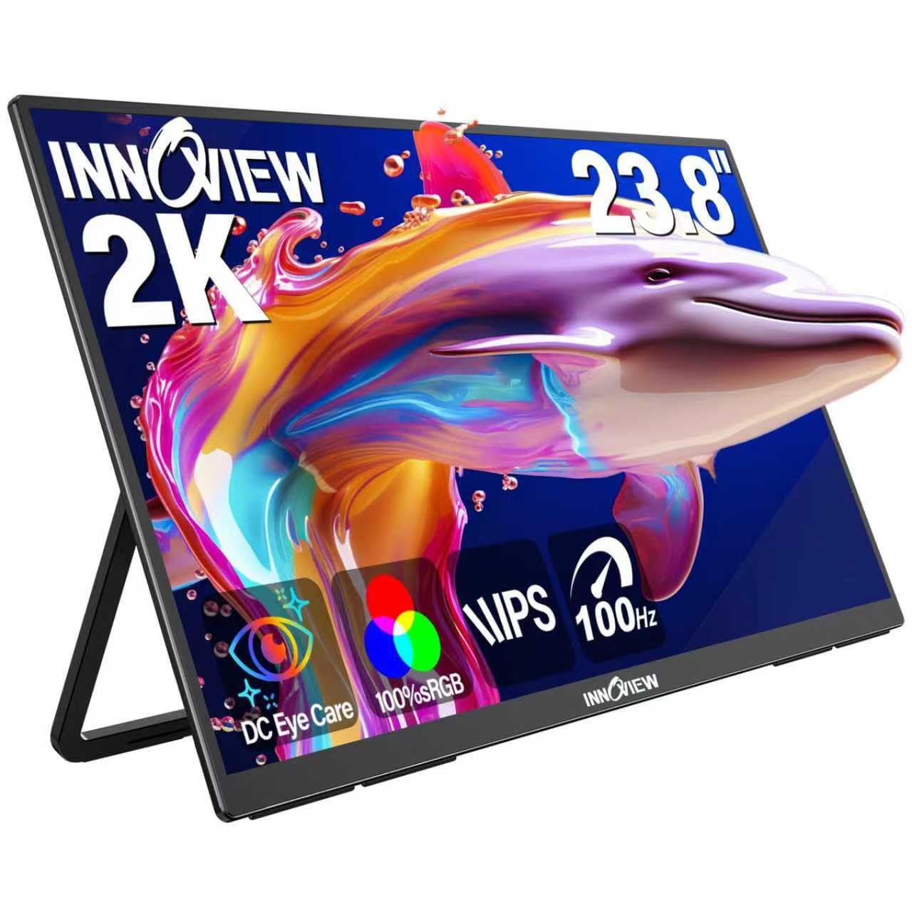 InnoView 23.8" Monitors 2K 100Hz Portable Monitor, 100% sRGB, Fast IPS, DEMO