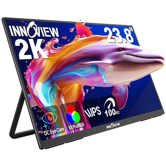 InnoView 23.8" Monitors 2K 100Hz Portable Monitor, 100% sRGB, Fast IPS, DEMO