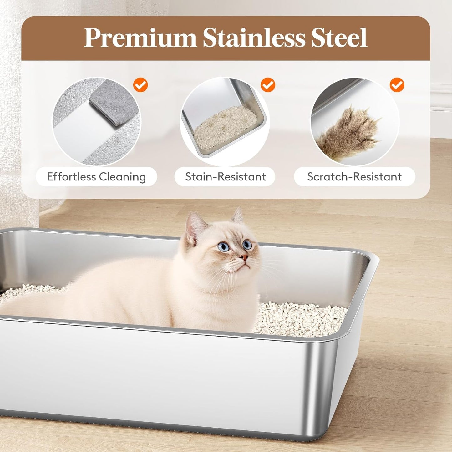 Lifewit Extra Large Enclosed Litter Box with Plastic Lid Gray DEMO