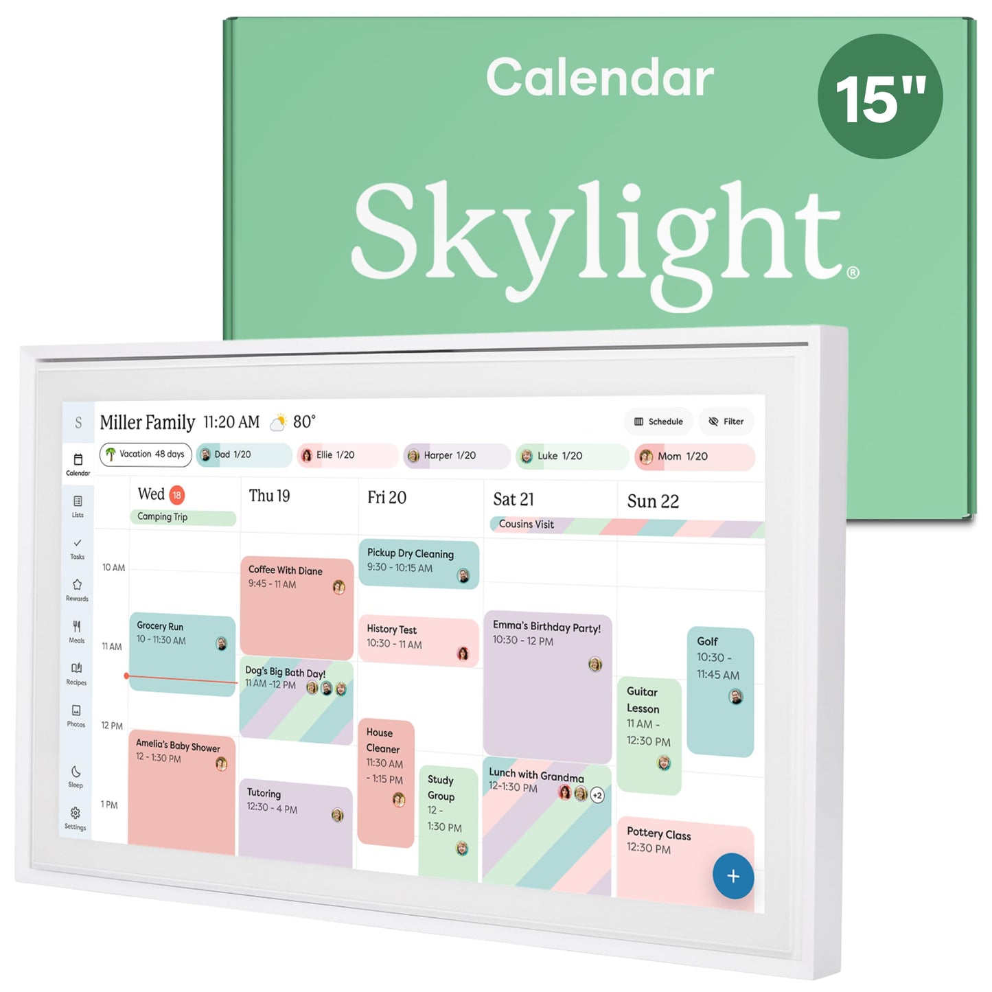 Skylight 15 Inch Wall Planner Digital Calendar & Chore Chart Smart DEMO