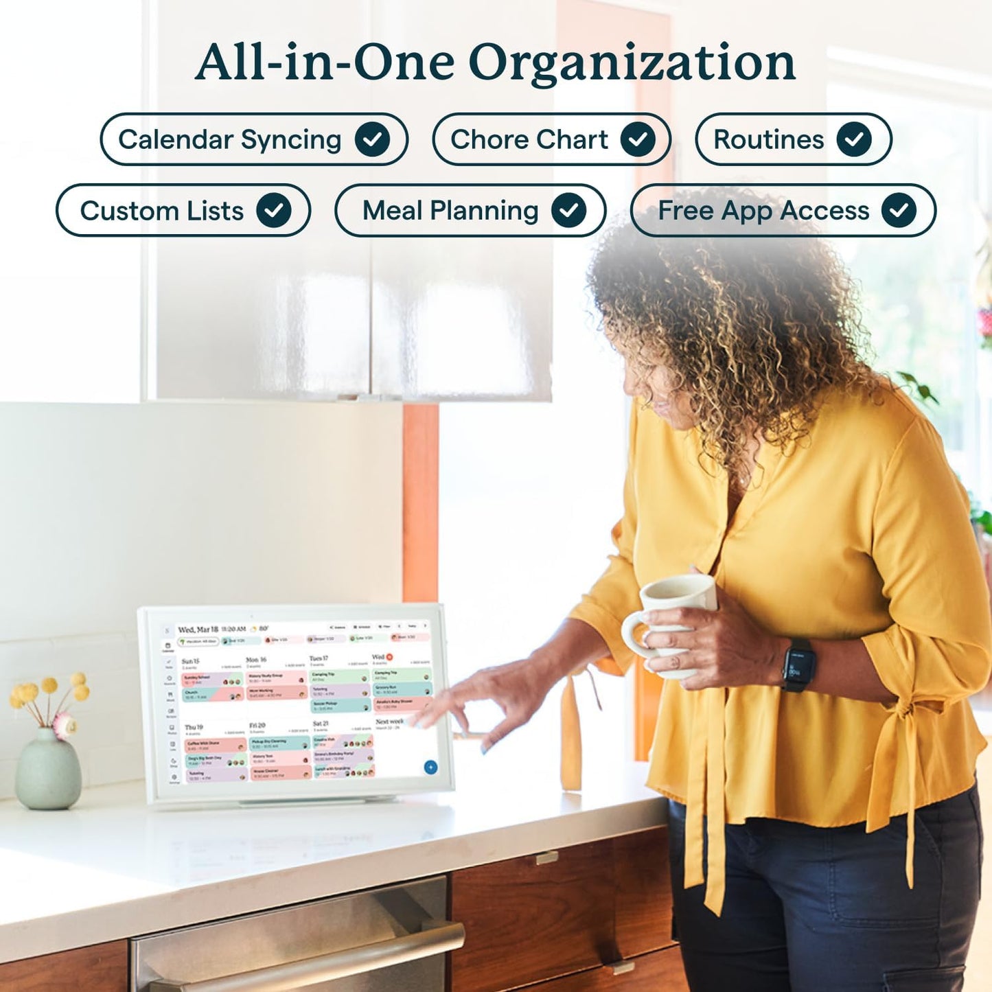 Skylight 15 Inch Wall Planner Digital Calendar & Chore Chart Smart DEMO