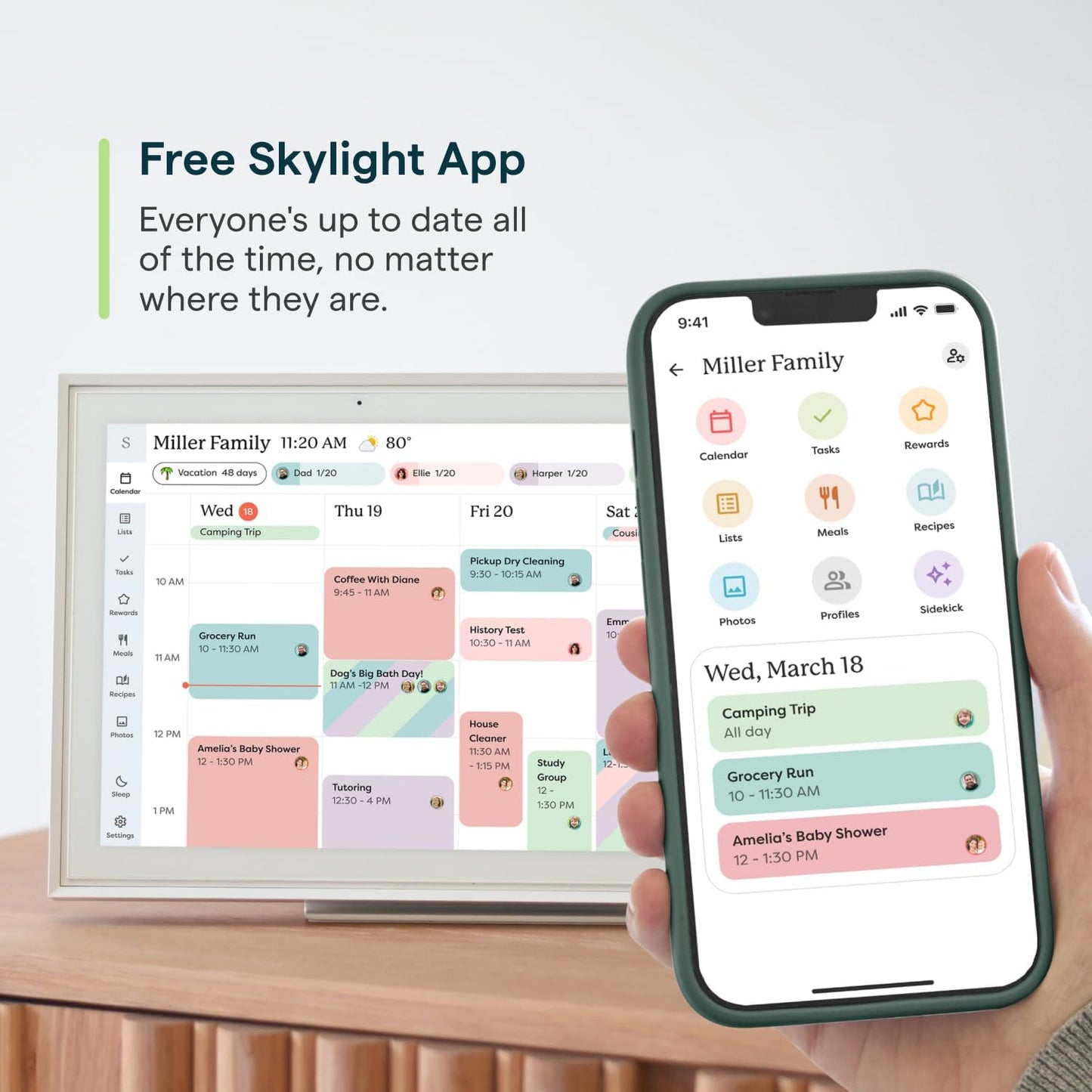 Skylight 15 Inch Wall Planner Digital Calendar & Chore Chart Smart DEMO
