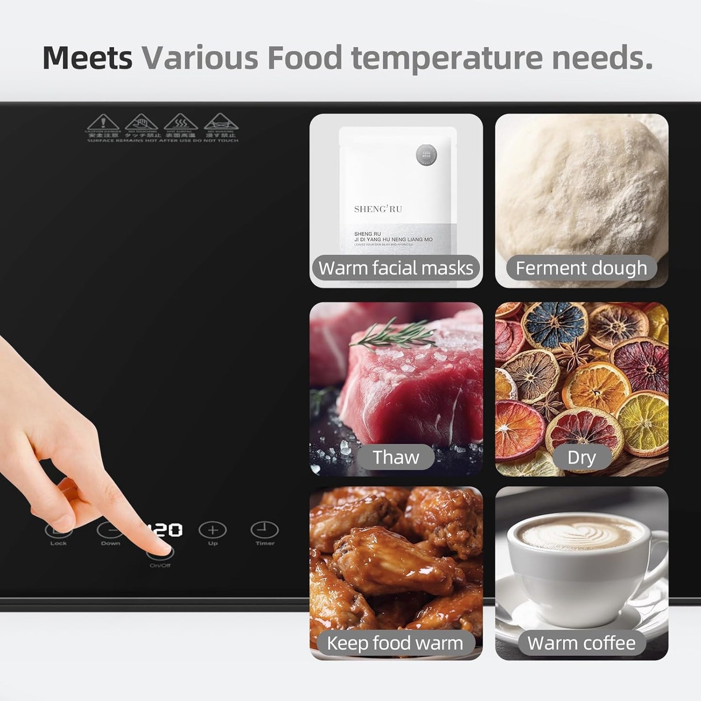 PAYISHO Electric Warming Tray Food Warmer for Parties Adjustable DEMO