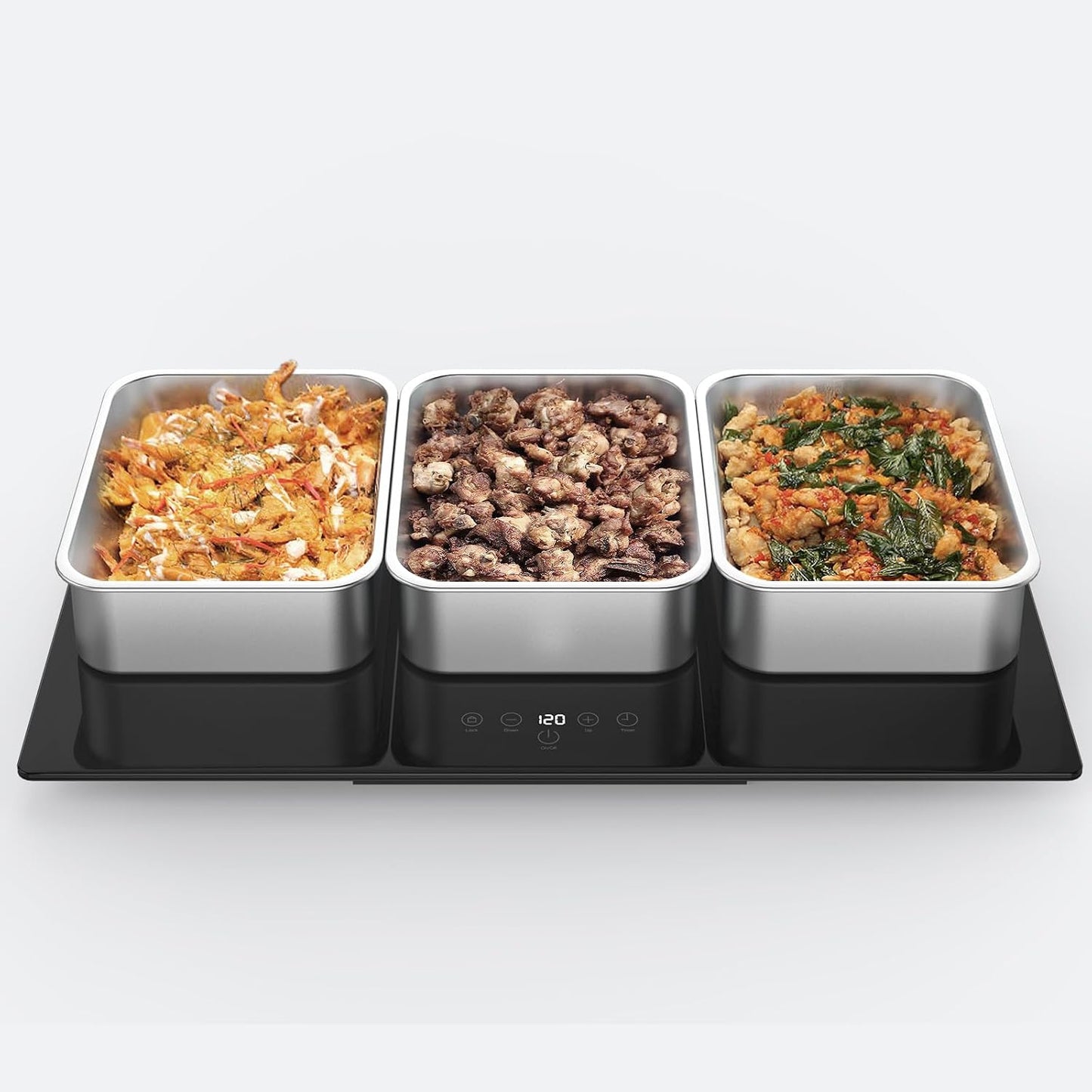 PAYISHO Electric Warming Tray Food Warmer for Parties Adjustable DEMO