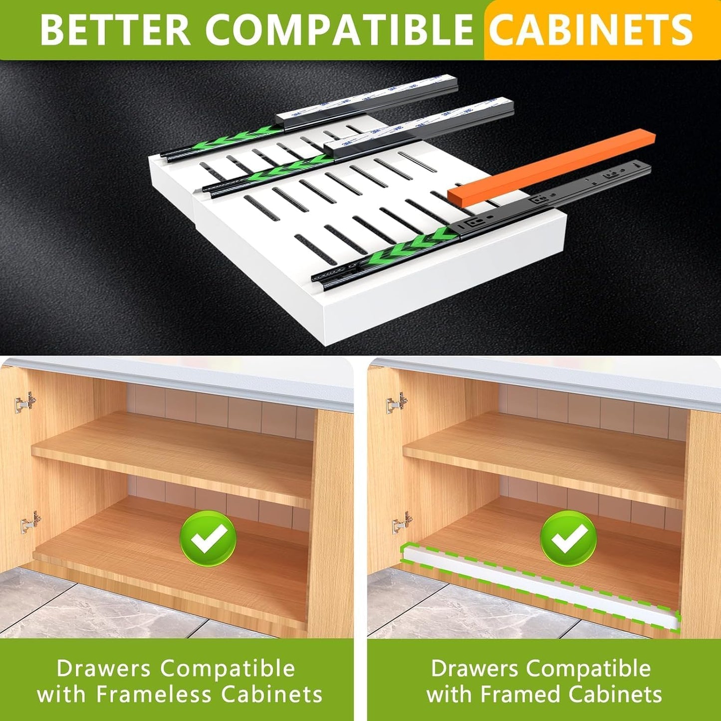OABKIY Expandable Pull Out Cabinet Organizer 12.4"-20.5" Kitchen Storage DEMO