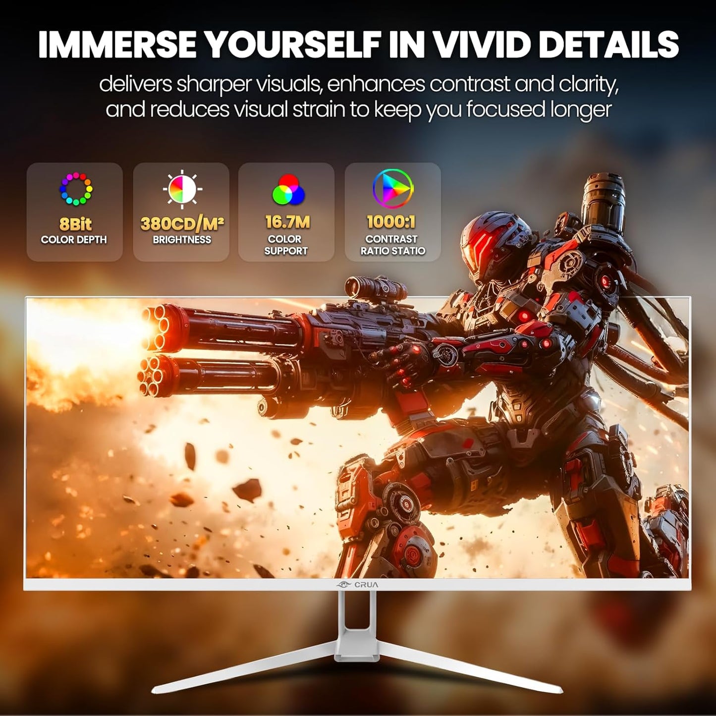 CRUA Ultrawide Monitors Gaming Monitor WQHD 3440x1440 IPS 165Hz Refresh DEMO