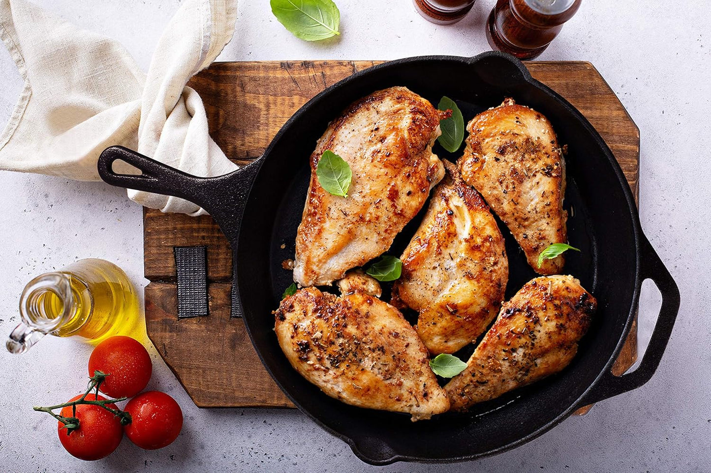 KICHLY Pre-Seasoned Cast Iron Skillet Frying Pan Durable Nonstick Cooking DEMO