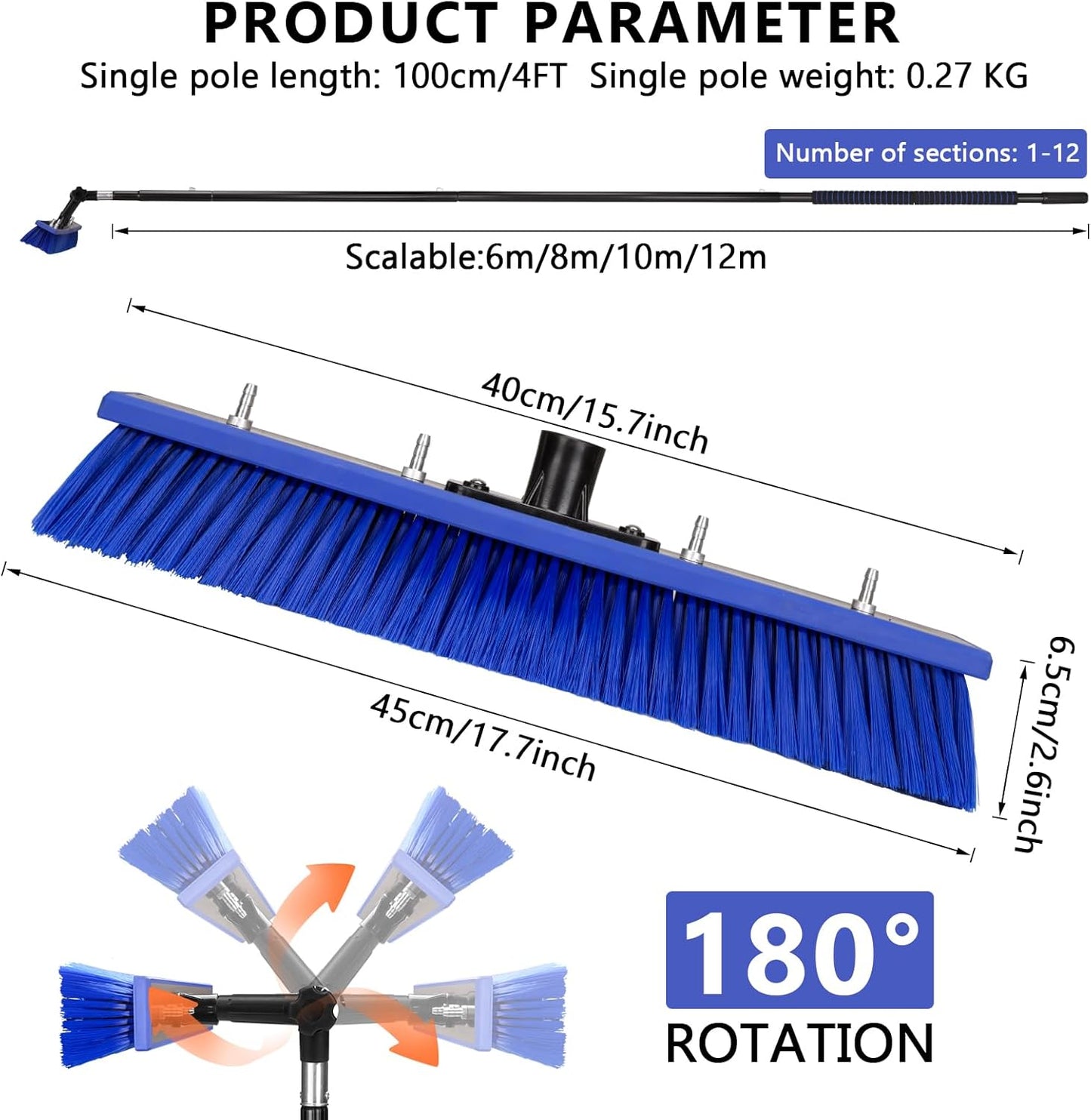 Winsun Window Solar Panel Cleaning Kit 10m Length Washing Cleaner Equipment DEMO