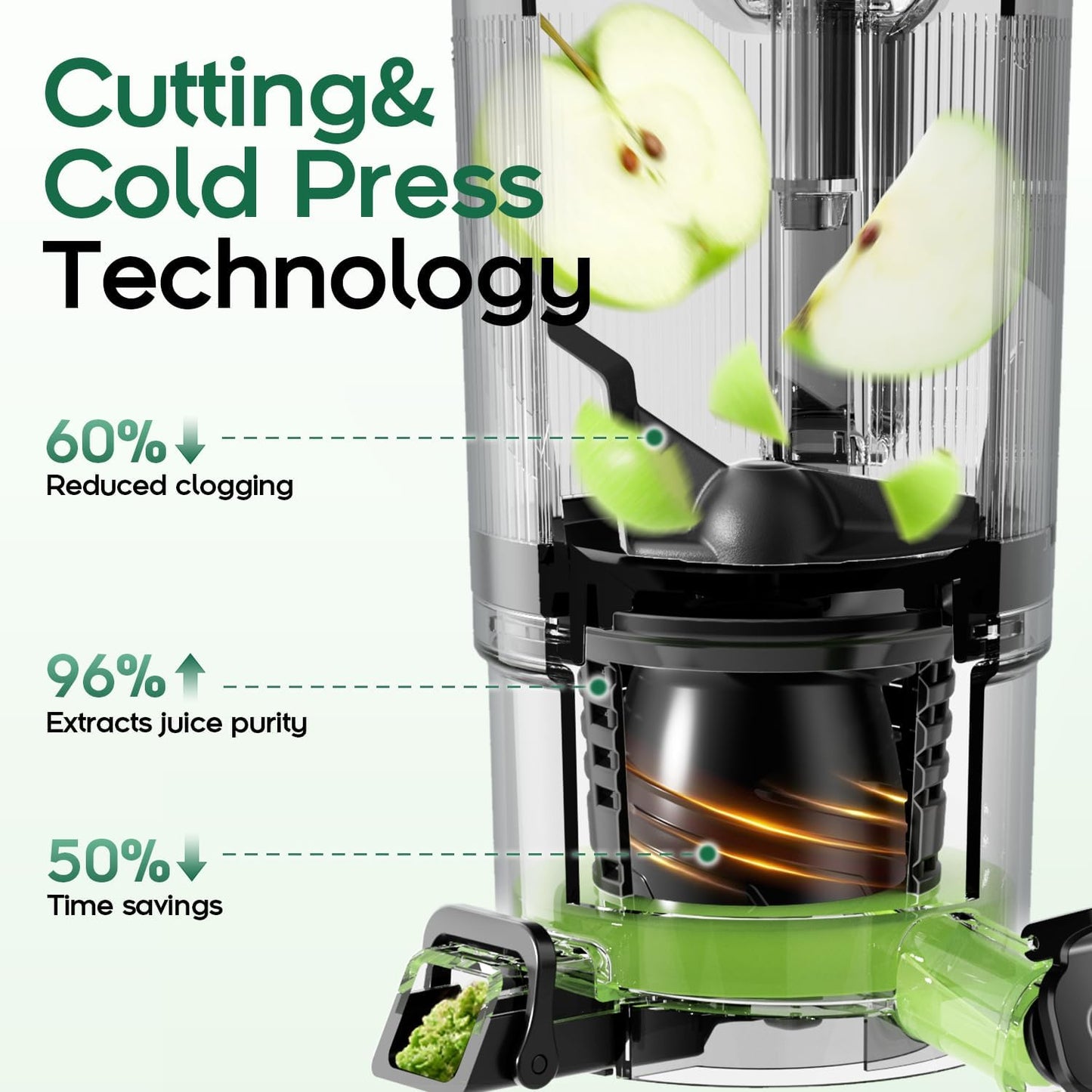Canoly Cold Juicers Press Juicer Machine 150mm 2.6L Big Chute 3-in-1 DEMO