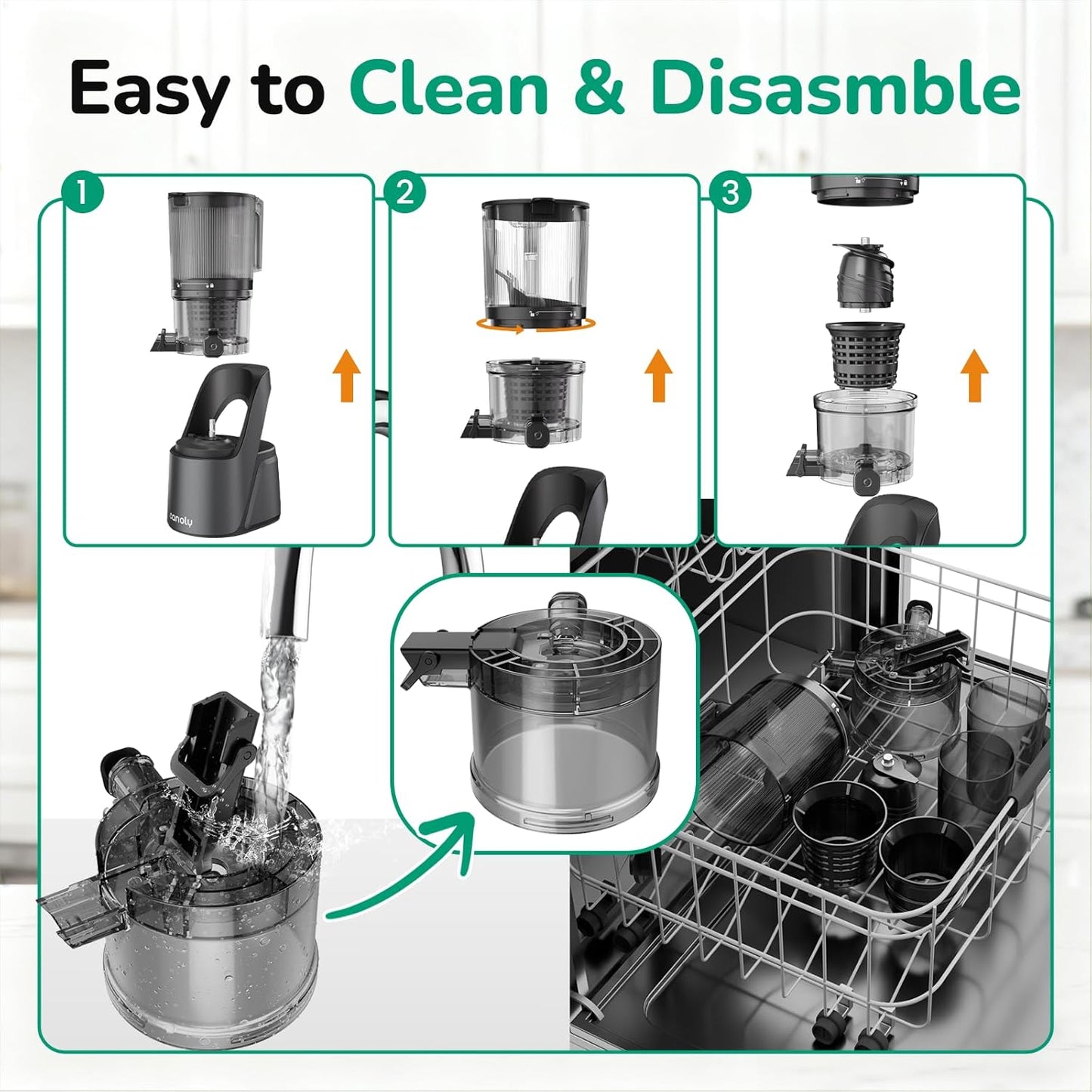 Canoly Cold Juicers Press Juicer Machine 150mm 2.6L Big Chute 3-in-1 DEMO