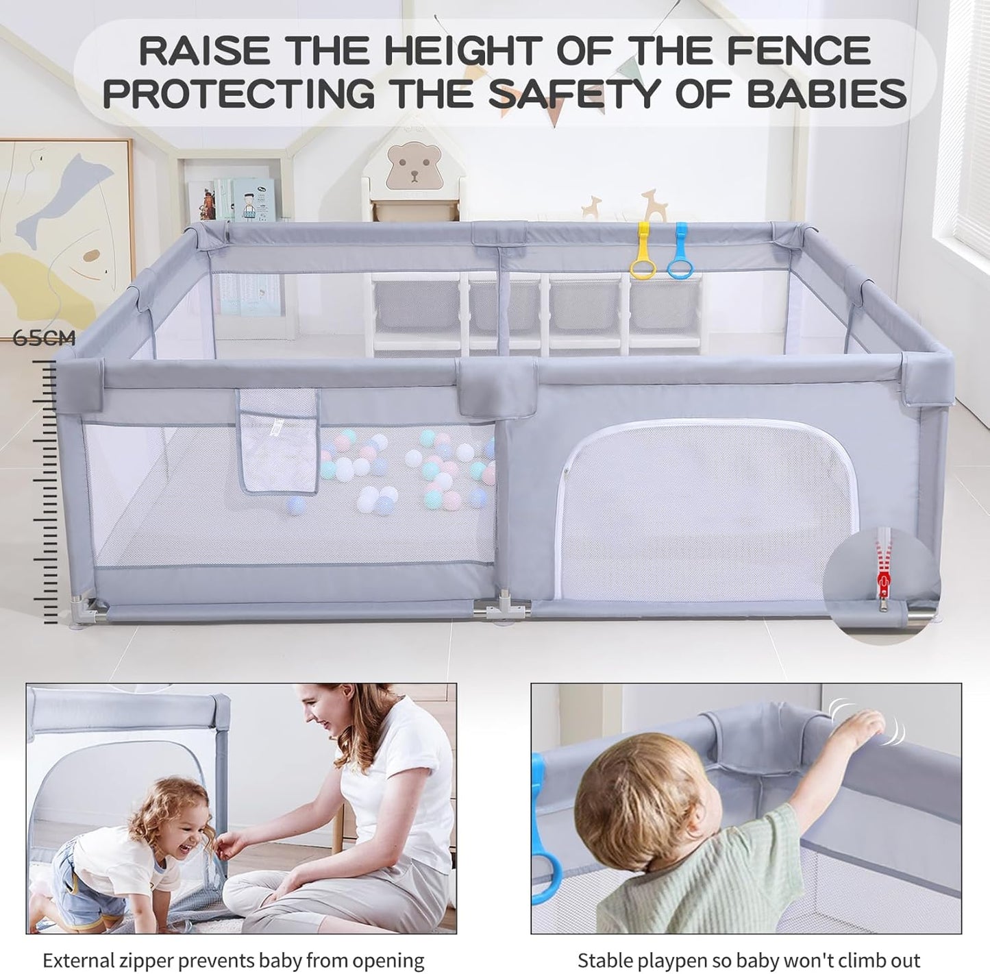 Infant Shining Gray Playard Furniture for Toddler Recreation Area DEMO
