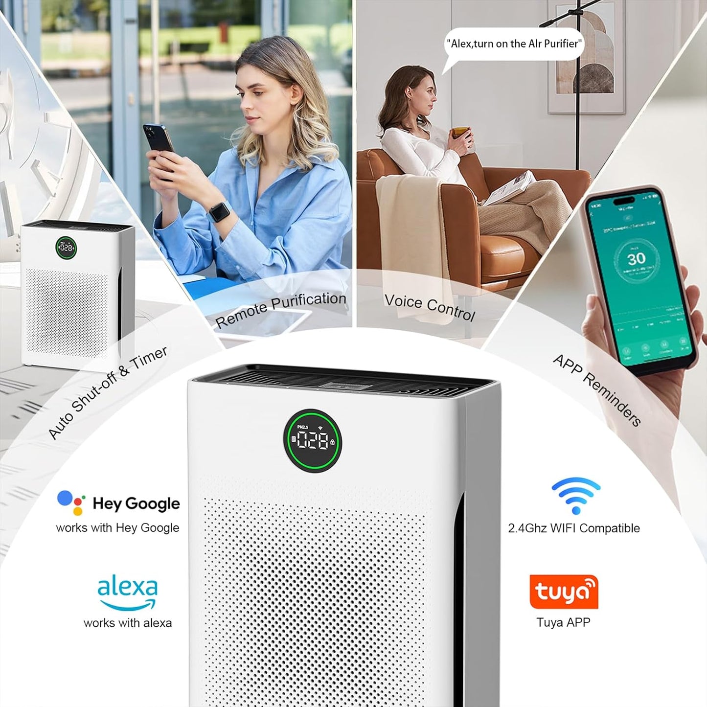 Yildue Air Air Purifiers Purifier for Home Covers Up to 204m² HEPA Filter DEMO