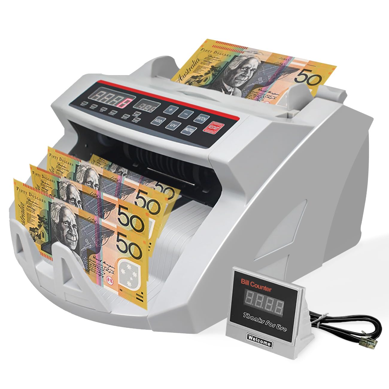 Aumerage Automatic Money Counter Machine with UV Detection High-Speed DEMO