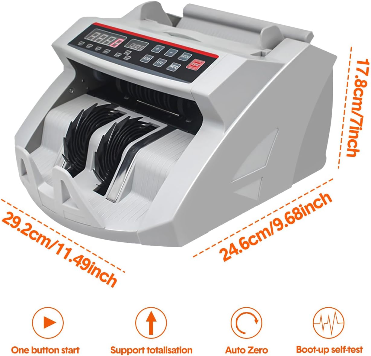Aumerage Automatic Money Counter Machine with UV Detection High-Speed DEMO