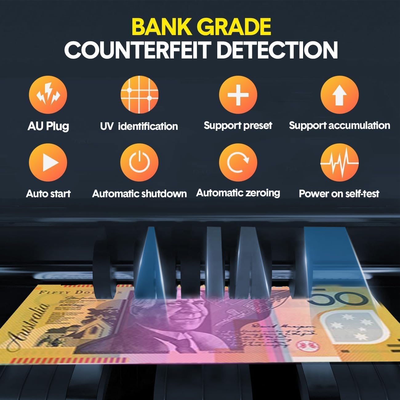 Aumerage Automatic Money Counter Machine with UV Detection High-Speed DEMO