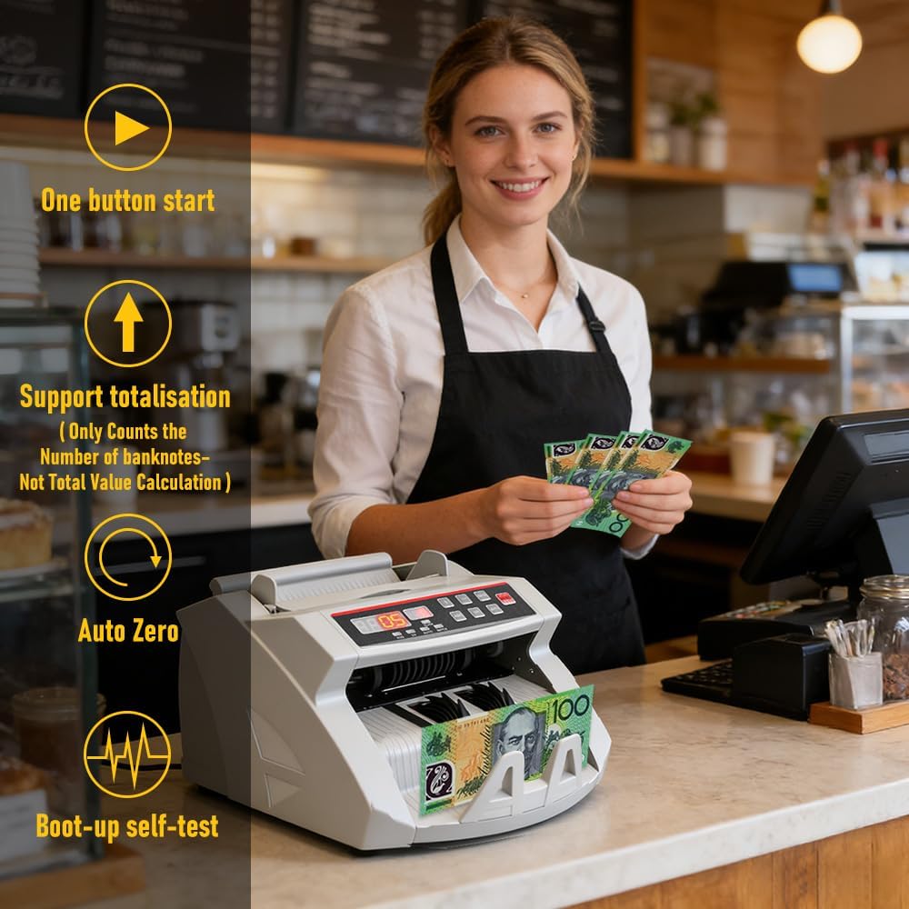 Aumerage Automatic Money Counter Machine with UV Detection High-Speed DEMO