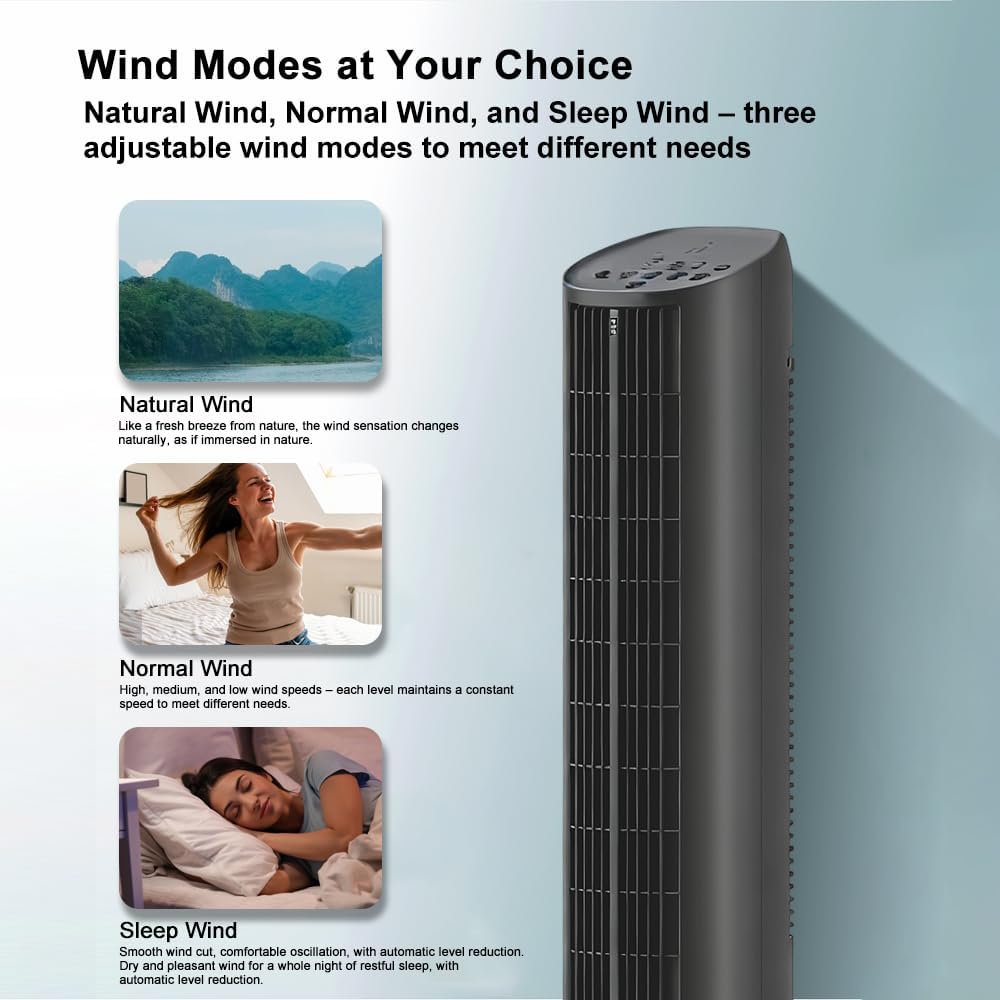 BELEAAD 3L Evaporative Air Cooler Tower Fan with 98cm Height, Black Size DEMO