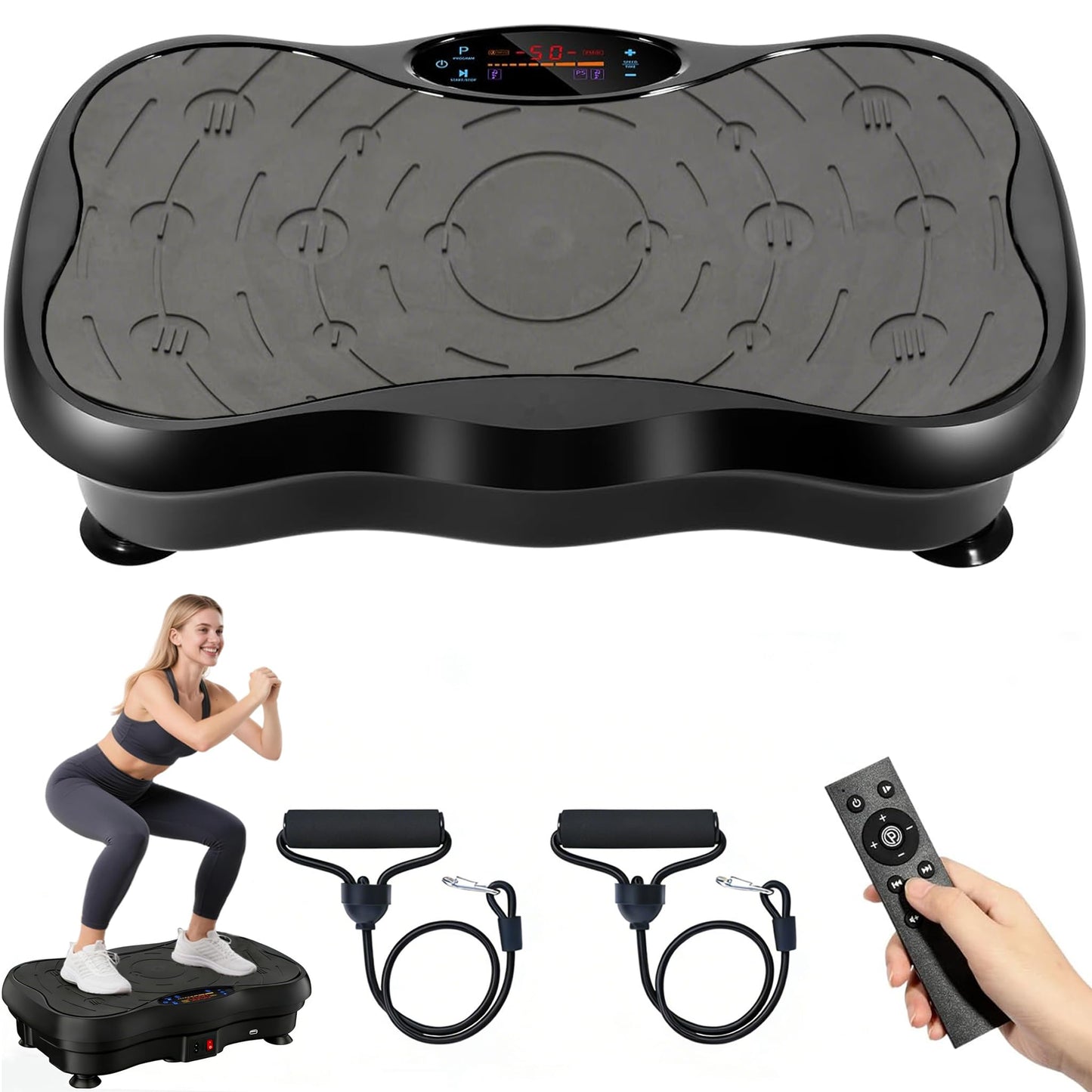 HuoVisio Vibration Platform Machine - 180 Speed Whole Body Workout, Black DEMO