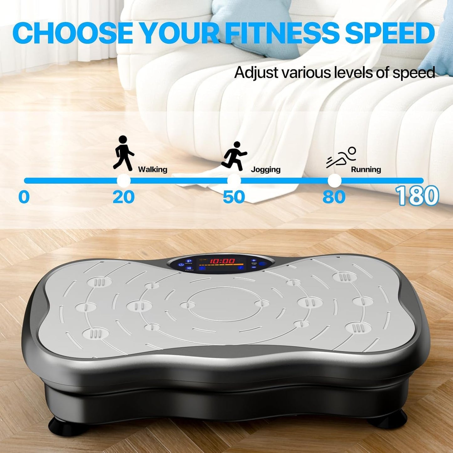 HuoVisio Vibration Platform Machine - 180 Speed Whole Body Workout, Black DEMO