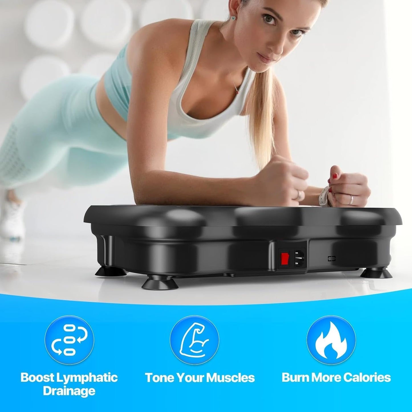 HuoVisio Vibration Platform Machine - 180 Speed Whole Body Workout, Black DEMO
