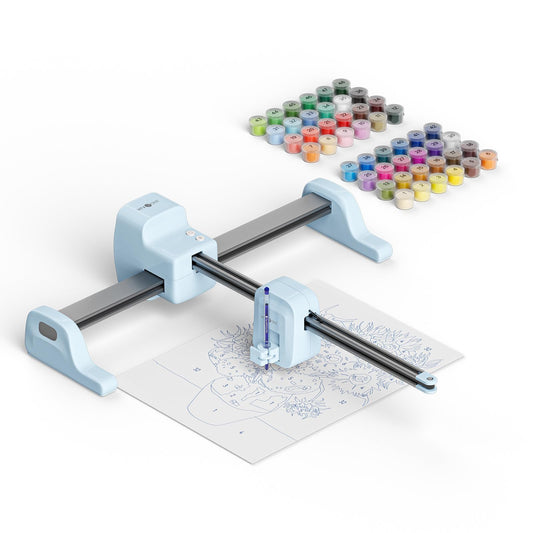 HTVRONT iPaint Machine for Painting Custom Paint by Number Sketch Kit Blue NEW