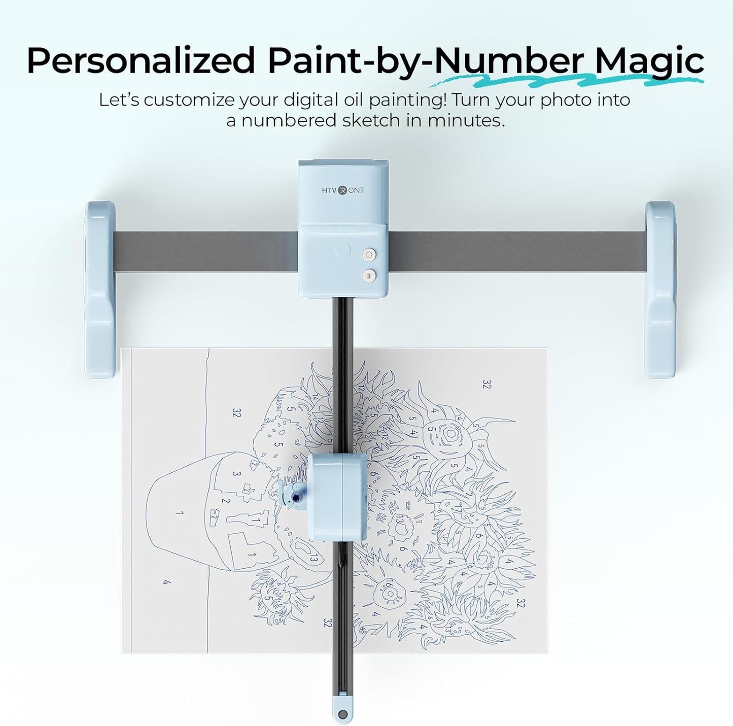 HTVRONT iPaint Machine for Painting Custom Paint by Number Sketch Kit Blue NEW