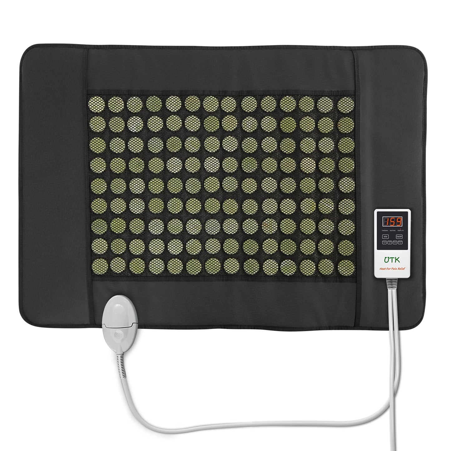 UTK Far Infrared Heating Pad with 153 Natural Jade Stones for Back Pain NEW