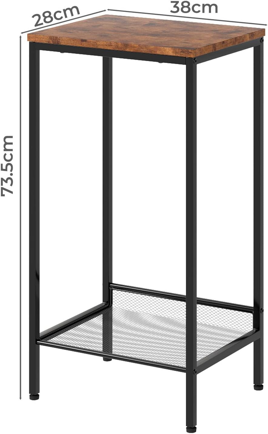 Levede Narrow End Tables End Table with Mesh Shelf 2-Tier Storage DEMO