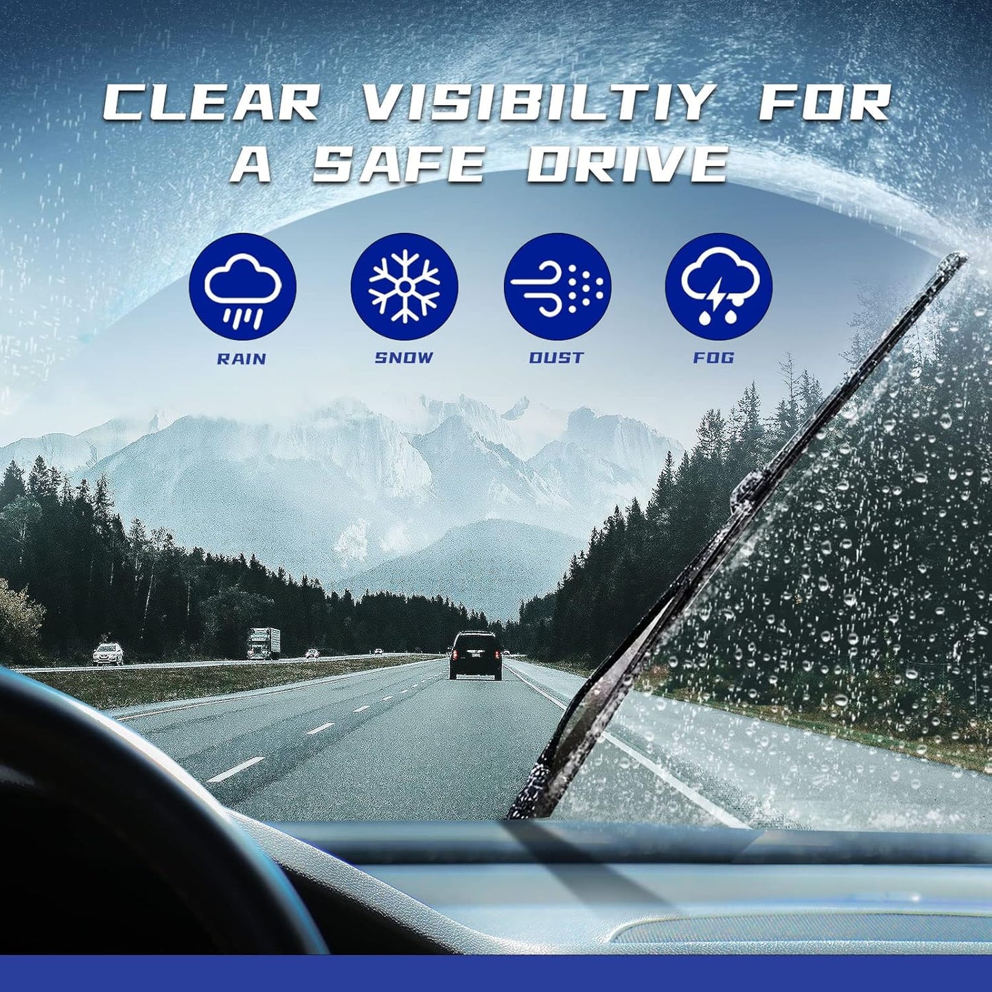 EMITHSUN 26" + 18" Premium All-Seasons Durable Quiet Windshield Wiper DEMO
