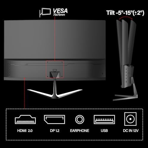 Gawfolk 24.5" Monitors 200Hz FHD 1080P Frameless Gaming Monitor for PC, DEMO
