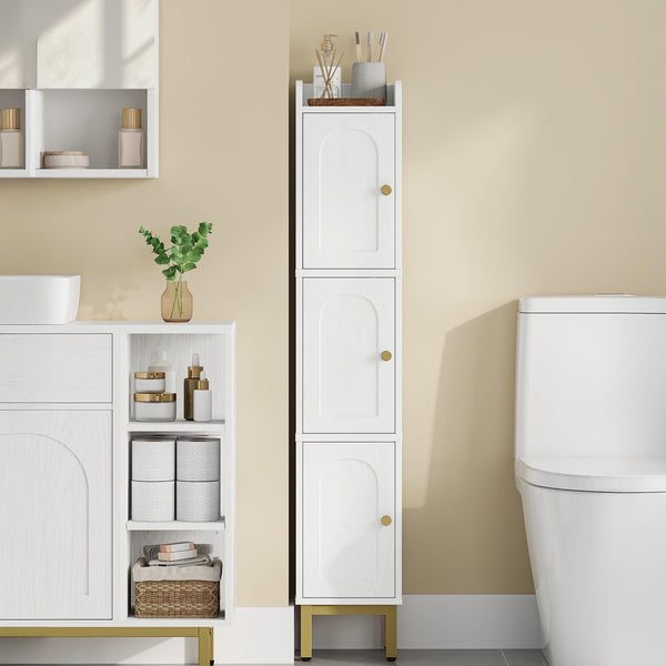 Hzuaneri Slim Floor Cabinets Bathroom Storage Cabinet Narrow Organizer DEMO