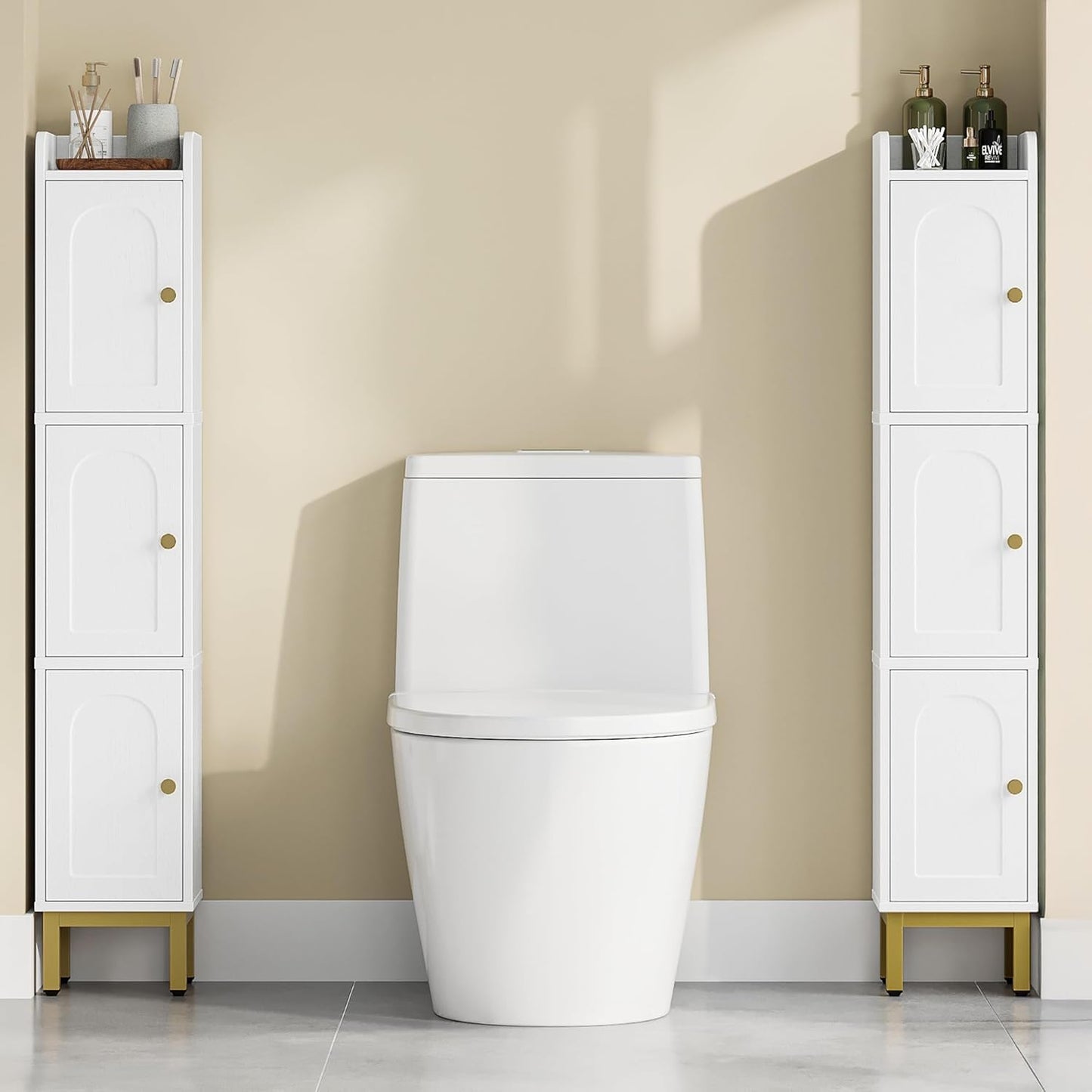 Hzuaneri Slim Floor Cabinets Bathroom Storage Cabinet Narrow Organizer DEMO