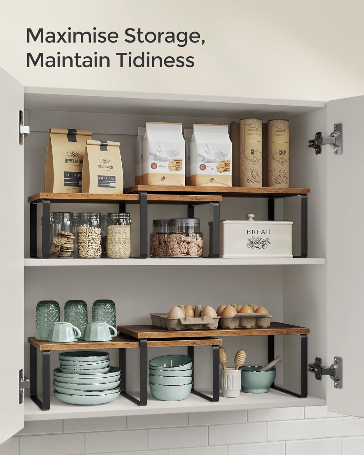 SONGMICS Kitchen Organizer Spice Rack Set of 2 Cupboard Storage Shelves DEMO