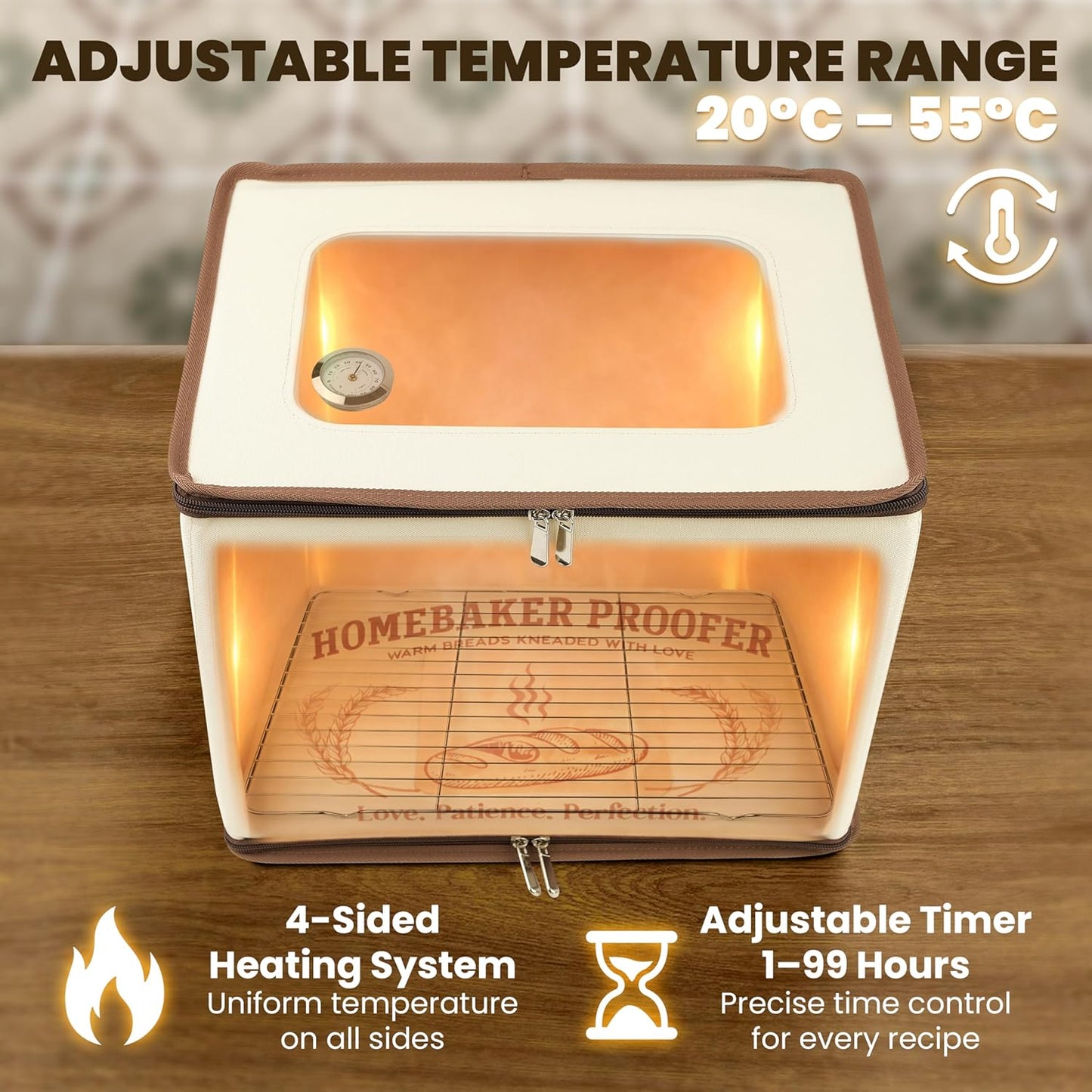 Ironroo Insulated Containers Heated Bread Proofing Box, Cream, 43 x 10.5 NEW