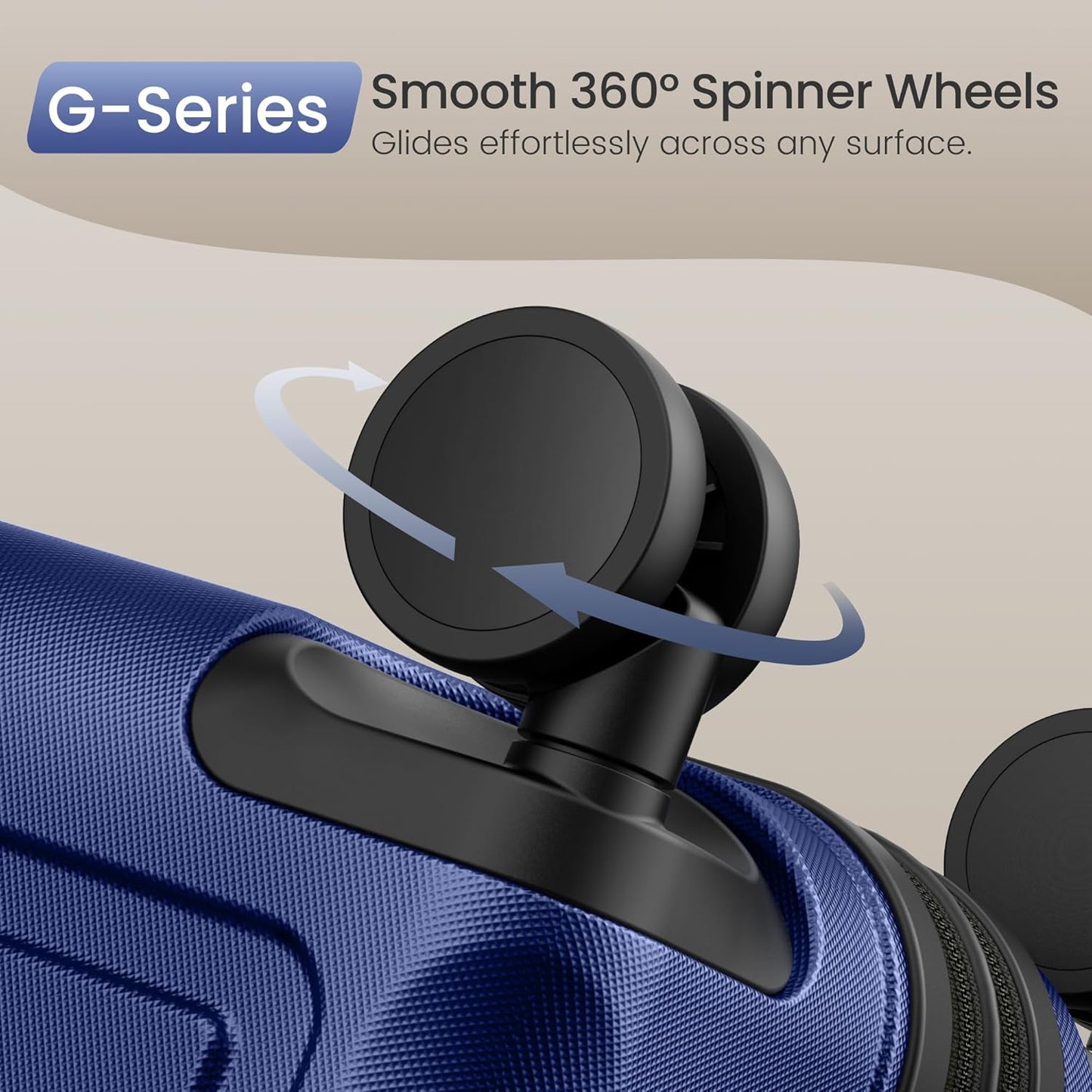 SHOWKOO 3-Piece Expandable Polycarbonate Luggage Set in Blue - Durable DEMO
