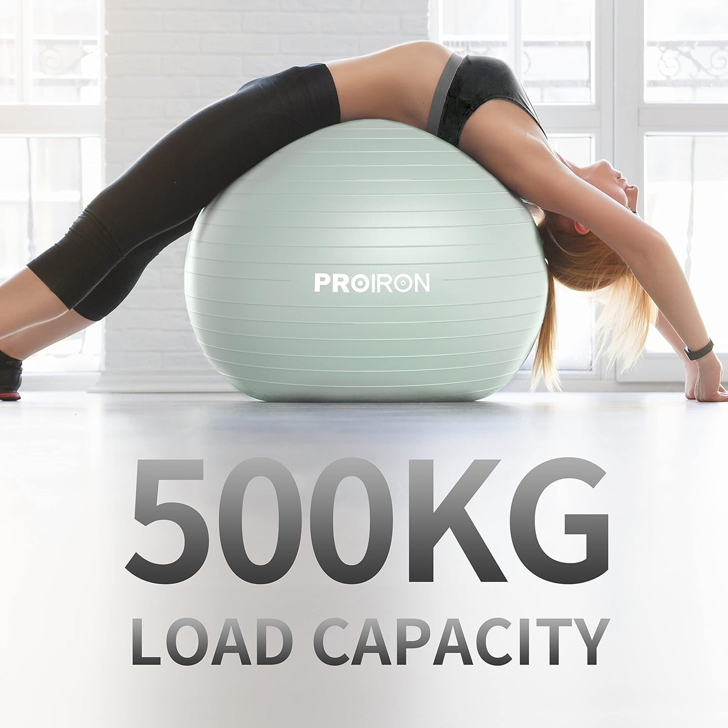 PROIRON Exercise Ball Anti-Burst Yoga Chair Slip Resistant Green Size 65cm DEMO