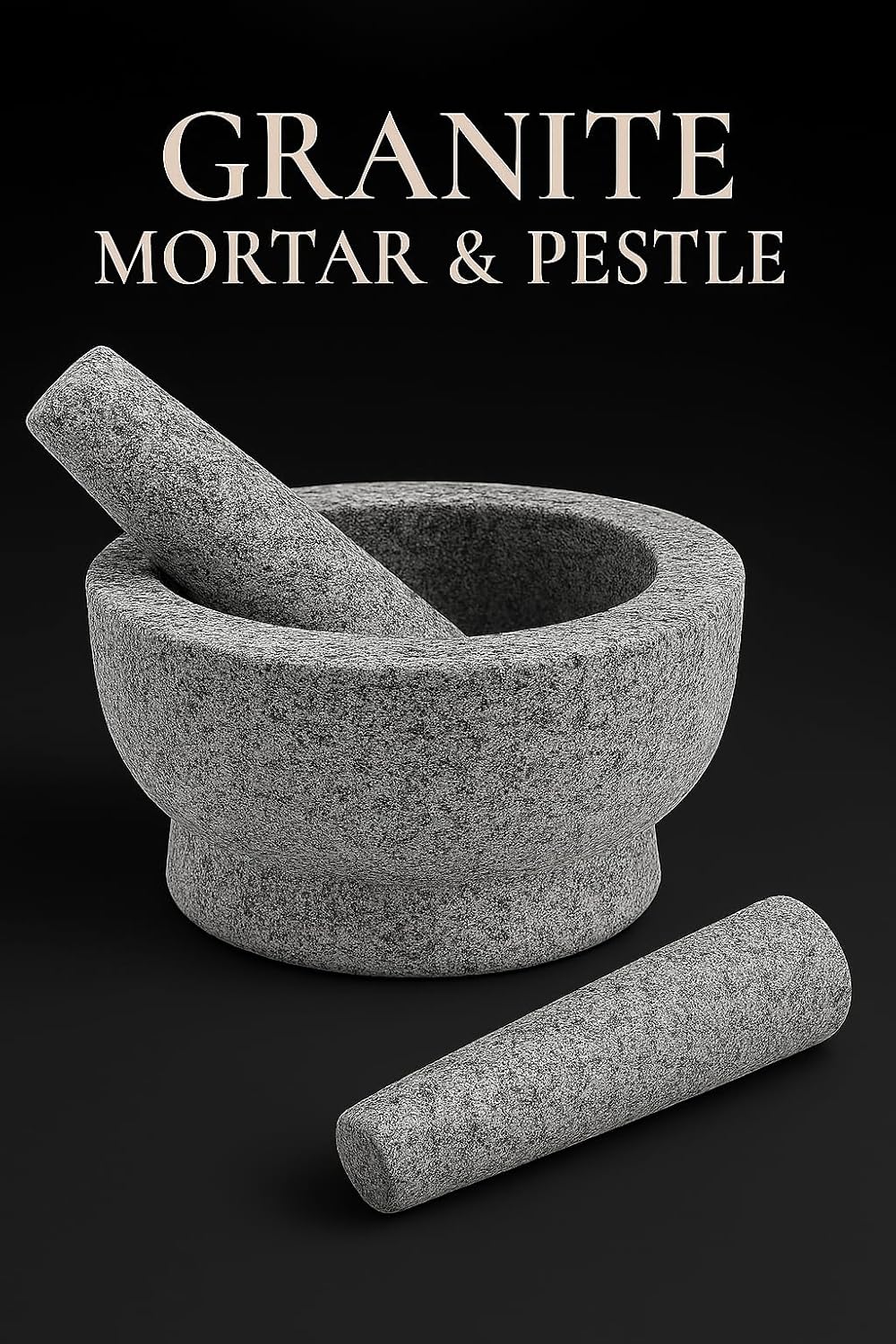 Classica Granite Mortar and Pestle Set Professional Heavy-Duty Kitchen Tool DEMO