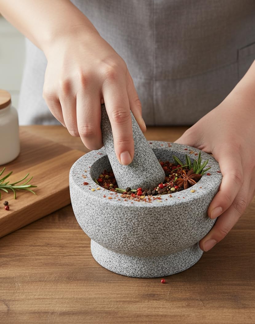 Classica Granite Mortar and Pestle Set Professional Heavy-Duty Kitchen Tool DEMO
